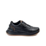 Sneakers Carter de Cuero Negro con Suela Ultra Liviana y Texturas de Lujo (2)