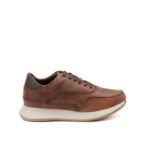 Sneakers Axel de Cuero Marrón Castaña con Suela Ultra Liviana y Detalles Brogue (2)
