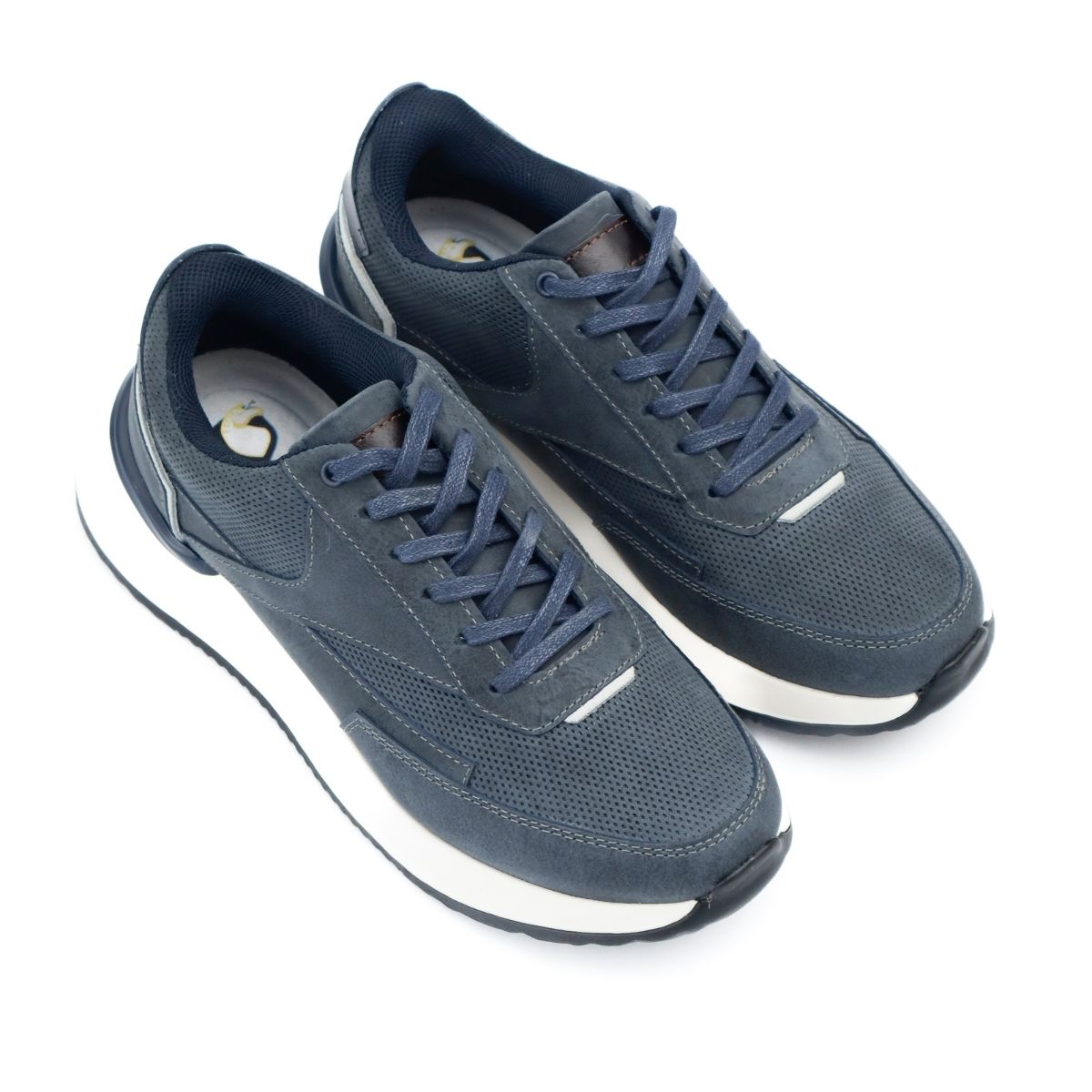 Sneakers Percy de Cuero Azul Petróleo Estilo Vanguardista y Confort Absoluto (3)