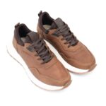 Sneakers Preston de Cuero Marrón Tabaco con Suela Ultra Liviana y Confort Tipo Media (2)