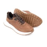 Sneakers Preston de Cuero Marrón Tabaco con Suela Ultra Liviana y Confort Tipo Media (2)