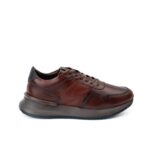 Sneakers Sienna de Cuero Castaño con Suela Ultra Liviana y Bloques de Contraste (2)