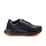 Sneakers Stanley de Cuero Negro y Naranja Estilo Urbano de Vanguardia (2)