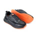 Sneakers Stanley de Cuero Negro y Naranja Estilo Urbano de Vanguardia (2)