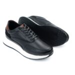 Sneakers Winston de Cuero Negro con Detalles Marrón Elegancia Casual Premium (3)
