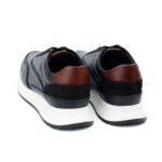 Sneakers Winston de Cuero Negro con Detalles Marrón Elegancia Casual Premium (3)