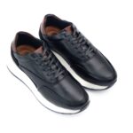 Sneakers Winston de Cuero Negro con Detalles Marrón Elegancia Casual Premium (3)
